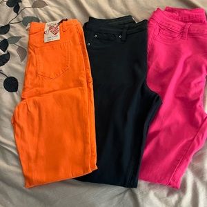 Orange pair of hyperstretch skinnies - size large